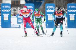 29.12.2018, Toblach, Italy (ITA): Gleb Retivykh (RUS), Francesco De Fabiani (ITA), Baptiste Gros (FRA), (l-r)  - FIS world cup cross-country, tour de ski, individual sprint, Toblach (ITA). www.nordicfocus.com. © Modica/NordicFocus. Every downloaded picture is fee-liable.