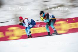 29.12.2018, Toblach, Italy (ITA): Jovian Hediger (SUI), Renaud Jay (FRA), (l-r)  - FIS world cup cross-country, tour de ski, individual sprint, Toblach (ITA). www.nordicfocus.com. © Modica/NordicFocus. Every downloaded picture is fee-liable.