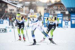 29.12.2018, Toblach, Italy (ITA): Alenka Cebasek (SLO), Linn Soemskar (SWE), Vesna Fabjan (SLO), (l-r)  - FIS world cup cross-country, tour de ski, individual sprint, Toblach (ITA). www.nordicfocus.com. © Modica/NordicFocus. Every downloaded picture is fee-liable.