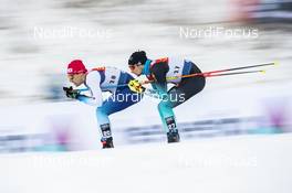 29.12.2018, Toblach, Italy (ITA): Jovian Hediger (SUI), Renaud Jay (FRA), (l-r)  - FIS world cup cross-country, tour de ski, individual sprint, Toblach (ITA). www.nordicfocus.com. © Modica/NordicFocus. Every downloaded picture is fee-liable.
