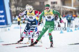 29.12.2018, Toblach, Italy (ITA): Astrid Uhrenholdt Jacobsen (NOR), Greta Laurent (ITA), (l-r)  - FIS world cup cross-country, tour de ski, individual sprint, Toblach (ITA). www.nordicfocus.com. © Modica/NordicFocus. Every downloaded picture is fee-liable.