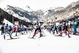 20.01.2019, Ruhpolding, Germany (GER): Event Feature: start of mens mass start -  IBU world cup biathlon, mass men, Ruhpolding (GER). www.nordicfocus.com. © Manzoni/NordicFocus. Every downloaded picture is fee-liable.