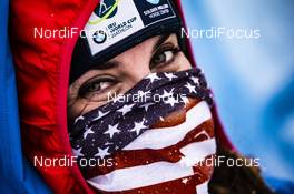 13.02.2019, Soldier Hollow, United States of America (USA): Event Feature: us volunteer smiles at the camera -  IBU world cup biathlon, training, Soldier Hollow (USA). www.nordicfocus.com. © Manzoni/NordicFocus. Every downloaded picture is fee-liable.