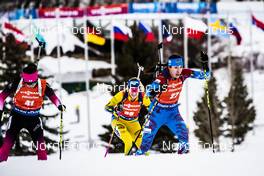 14.02.2019, Soldier Hollow, United States of America (USA): Asuka Hachisuka (JPN), Ingela Andersson (SWE), Uliana Kaisheva (RUS), (l-r) -  IBU world cup biathlon, sprint women, Soldier Hollow (USA). www.nordicfocus.com. © Manzoni/NordicFocus. Every downloaded picture is fee-liable.