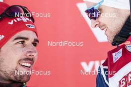 12.01.2018, Val di Fiemme, Italy (ITA): Johannes Rydzek (GER), Joergen Graabak (NOR), (l-r)  - FIS world cup nordic combined, individual gundersen HS134/10km, Val di Fiemme (ITA). www.nordicfocus.com. © Modica/NordicFocus. Every downloaded picture is fee-liable.