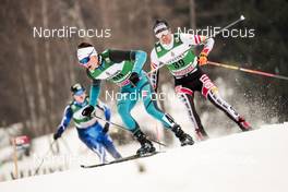 14.01.2018, Val di Fiemme, Italy (ITA): Antoine Gerard (FRA), Lukas Greiderer (AUT), (l-r)  - FIS world cup nordic combined, individual gundersen HS134/10km, Val di Fiemme (ITA). www.nordicfocus.com. © Modica/NordicFocus. Every downloaded picture is fee-liable.