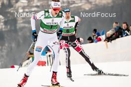 14.01.2018, Val di Fiemme, Italy (ITA): Joergen Graabak (NOR), Wilhelm Denifl (AUT), (l-r)  - FIS world cup nordic combined, individual gundersen HS134/10km, Val di Fiemme (ITA). www.nordicfocus.com. © Modica/NordicFocus. Every downloaded picture is fee-liable.