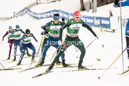 14.01.2018, Val di Fiemme, Italy (ITA): Hideaki Nagai (JPN), Eric Frenzel (GER), (l-r)  - FIS world cup nordic combined, individual gundersen HS134/10km, Val di Fiemme (ITA). www.nordicfocus.com. © Modica/NordicFocus. Every downloaded picture is fee-liable.