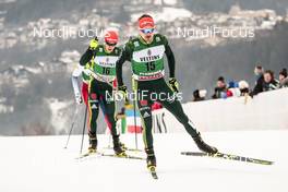 14.01.2018, Val di Fiemme, Italy (ITA): Manuel Faisst (GER), Fabian Riessle (GER), (l-r)  - FIS world cup nordic combined, individual gundersen HS134/10km, Val di Fiemme (ITA). www.nordicfocus.com. © Modica/NordicFocus. Every downloaded picture is fee-liable.