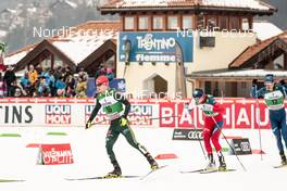 14.01.2018, Val di Fiemme, Italy (ITA): Manuel Faisst (GER), Tomas Portyk (CZE), Takehiro Watanabe (JPN), (l-r)  - FIS world cup nordic combined, individual gundersen HS134/10km, Val di Fiemme (ITA). www.nordicfocus.com. © Modica/NordicFocus. Every downloaded picture is fee-liable.