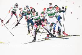 14.01.2018, Val di Fiemme, Italy (ITA): Lukas Klapfer (AUT), Joergen Graabak (NOR), Johannes Rydzek (GER), (l-r)  - FIS world cup nordic combined, individual gundersen HS134/10km, Val di Fiemme (ITA). www.nordicfocus.com. © Modica/NordicFocus. Every downloaded picture is fee-liable.