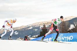 13.01.2018, Val di Fiemme, Italy (ITA): Bernhard Gruber (AUT), Magnus Hovdal Moan (NOR), (l-r)  - FIS world cup nordic combined, team sprint HS134/2x7.5km, Val di Fiemme (ITA). www.nordicfocus.com. © Modica/NordicFocus. Every downloaded picture is fee-liable.