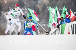 13.01.2018, Val di Fiemme, Italy (ITA): Pawel Slowiok (POL), Armin Bauer (ITA), (l-r)  - FIS world cup nordic combined, team sprint HS134/2x7.5km, Val di Fiemme (ITA). www.nordicfocus.com. © Modica/NordicFocus. Every downloaded picture is fee-liable.