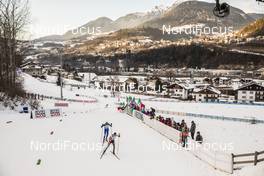 13.01.2018, Val di Fiemme, Italy (ITA): Lukas Greiderer (AUT), Eero Hirvonen (FIN), (l-r)  - FIS world cup nordic combined, team sprint HS134/2x7.5km, Val di Fiemme (ITA). www.nordicfocus.com. © Modica/NordicFocus. Every downloaded picture is fee-liable.