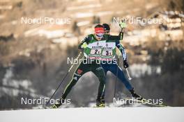 13.01.2018, Val di Fiemme, Italy (ITA): Fabian Riessle (GER), Yoshito Watabe (JPN), (l-r)  - FIS world cup nordic combined, team sprint HS134/2x7.5km, Val di Fiemme (ITA). www.nordicfocus.com. © Modica/NordicFocus. Every downloaded picture is fee-liable.