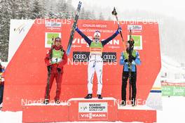 20.01.2018, Chaux-Neuve, France (FRA): Akito Watabe (JPN), Jan Schmid (NOR), Ilkka Herola (FIN), (l-r) - FIS world cup nordic combined, individual gundersen HS118/10km, Chaux-Neuve (FRA). www.nordicfocus.com. © Thibaut/NordicFocus. Every downloaded picture is fee-liable.