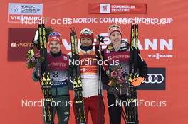 10.03.2018, Oslo, Norway (NOR): Fabian Riessle (GER), Akito Watabe (JPN), Mario Seidl (AUT), (l-r) - FIS world cup nordic combined, individual gundersen HS134/10km, Oslo (NOR). www.nordicfocus.com. © Thibaut/NordicFocus. Every downloaded picture is fee-liable.