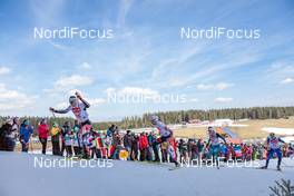 25.03.2018, Schonach, Germany (GER): Bernhard Gruber (AUT), Eero Hirvonen (FIN), Maxime Laheurte (FRA), Lukas Greiderer (AUT), (l-r)  - FIS world cup nordic combined, individual gundersen HS106/15km, Schonach (GER). www.nordicfocus.com. © Modica/NordicFocus. Every downloaded picture is fee-liable.