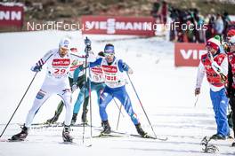 25.03.2018, Schonach, Germany (GER): Magnus Hovdal Moan (NOR), Antoine Gerard (FRA), Alessandro Pittin (ITA), (l-r)  - FIS world cup nordic combined, individual gundersen HS106/15km, Schonach (GER). www.nordicfocus.com. © Modica/NordicFocus. Every downloaded picture is fee-liable.
