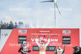 25.03.2018, Schonach, Germany (GER): Akito Watabe (JPN), Fabian Riessle (GER), (l-r)  - FIS world cup nordic combined, individual gundersen HS106/15km, Schonach (GER). www.nordicfocus.com. © Modica/NordicFocus. Every downloaded picture is fee-liable.