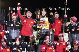 24.11.2018, Ruka, Finland (FIN): Austria Team (l-r), (l-r)  - FIS world cup nordic combined, individual gundersen HS142/10km, Ruka (FIN). www.nordicfocus.com. © Modica/NordicFocus. Every downloaded picture is fee-liable.