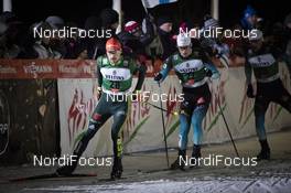 24.11.2018, Ruka, Finland (FIN): Fabian Riessle (GER), Antoine Gerard (FRA), (l-r)  - FIS world cup nordic combined, individual gundersen HS142/10km, Ruka (FIN). www.nordicfocus.com. © Modica/NordicFocus. Every downloaded picture is fee-liable.
