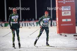 25.11.2018, Ruka, Finland (FIN): Johannes Rydzek (GER), Vinzenz Geiger (GER), (l-r)  - FIS world cup nordic combined, team HS142/4x5km, Ruka (FIN). www.nordicfocus.com. © Modica/NordicFocus. Every downloaded picture is fee-liable.