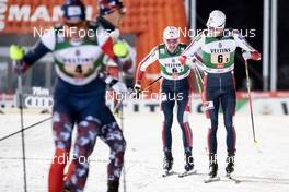 25.11.2018, Ruka, Finland (FIN): Jan Schmid (NOR), Jarl Magnus Riiber (NOR), (l-r)  - FIS world cup nordic combined, team HS142/4x5km, Ruka (FIN). www.nordicfocus.com. © Modica/NordicFocus. Every downloaded picture is fee-liable.