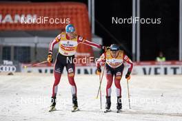 25.11.2018, Ruka, Finland (FIN): Martin Fritz (AUT), Wilhelm Denifl (AUT), (l-r)  - FIS world cup nordic combined, team HS142/4x5km, Ruka (FIN). www.nordicfocus.com. © Modica/NordicFocus. Every downloaded picture is fee-liable.