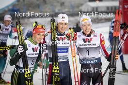 30.11.2018, Lillehammer, Norway (NOR): Eric Frenzel (GER), Jarl Magnus Riiber (NOR), Franz-Josef Rehrl (AUT), (l-r)  - FIS world cup nordic combined, individual gundersen HS98/5km, Lillehammer (NOR). www.nordicfocus.com. © Modica/NordicFocus. Every downloaded picture is fee-liable.
