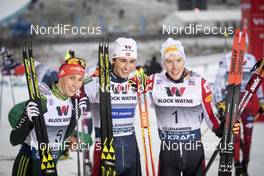 30.11.2018, Lillehammer, Norway (NOR): Eric Frenzel (GER), Jarl Magnus Riiber (NOR), Franz-Josef Rehrl (AUT), (l-r)  - FIS world cup nordic combined, individual gundersen HS98/5km, Lillehammer (NOR). www.nordicfocus.com. © Modica/NordicFocus. Every downloaded picture is fee-liable.