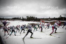 01.12.2018, Lillehammer, Norway (NOR): Start of the race (l-r)  - FIS world cup nordic combined, individual gundersen HS98/10km, Lillehammer (NOR). www.nordicfocus.com. © Modica/NordicFocus. Every downloaded picture is fee-liable.