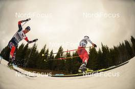 01.12.2018, Lillehammer, Norway (NOR): Tomas Portyk (CZE), Pawel Slowiok (POL) - FIS world cup nordic combined, individual gundersen HS98/10km, Lillehammer (NOR). www.nordicfocus.com. © Tumashov/NordicFocus. Every downloaded picture is fee-liable.