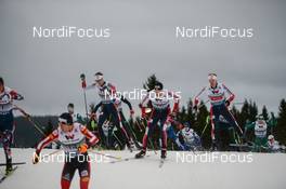 01.12.2018, Lillehammer, Norway (NOR): Espen Bjoernstad (NOR), Magnus Hovdal Moan (NOR), Magnus Krog (NOR) - FIS world cup nordic combined, individual gundersen HS98/10km, Lillehammer (NOR). www.nordicfocus.com. © Tumashov/NordicFocus. Every downloaded picture is fee-liable.