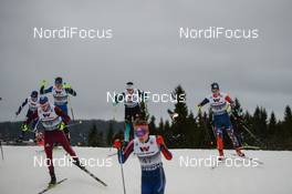 01.12.2018, Lillehammer, Norway (NOR): Jan Vytrval (CZE), Edgar Vallet (FRA), Kristjan Ilves (EST) - FIS world cup nordic combined, individual gundersen HS98/10km, Lillehammer (NOR). www.nordicfocus.com. © Tumashov/NordicFocus. Every downloaded picture is fee-liable.