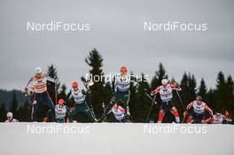 01.12.2018, Lillehammer, Norway (NOR): Eric Frenzel (GER), Franz-Josef Rehrl (AUT), Dominik Terzer (AUT), Jarl Magnus Riiber (NOR) - FIS world cup nordic combined, individual gundersen HS98/10km, Lillehammer (NOR). www.nordicfocus.com. © Tumashov/NordicFocus. Every downloaded picture is fee-liable.