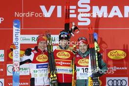 22.12.2018, Ramsau, Austria (AUT): Franz-Josef Rehrl (AUT), Jarl Magnus Riiber (NOR), Fabian Riessle (GER) (l-r) - FIS world cup nordic combined, individual gundersen HS98/10km, Ramsau (AUT). www.nordicfocus.com. © Volk/NordicFocus. Every downloaded picture is fee-liable.