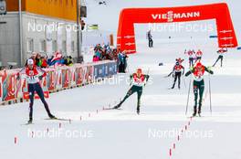 23.12.2018, Ramsau, Austria (AUT): Joergen Graabak (NOR), Fabian Riessle (GER), Johannes Rydzek (GER) (l-r)  - FIS world cup nordic combined, individual gundersen HS98/10km, Ramsau (AUT). www.nordicfocus.com. © Volk/NordicFocus. Every downloaded picture is fee-liable.