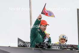 01.01.2018, Garmisch-Partenkirchen, Germany (GER): German head coach Werner Schuster with the flag  - FIS world cup ski jumping, four hills tournament, individual HS140, Garmisch-Partenkirchen (GER). www.nordicfocus.com. © Rauschendorfer/NordicFocus. Every downloaded picture is fee-liable.