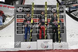 06.01.2018, Bischofshofen, Austria (AUT): Anders Fannemel (NOR), Kamil Stoch (POL), Andreas Wellinger (GER), (l-r) - FIS world cup ski jumping, four hills tournament, individual HS140, Bischofshofen (AUT). www.nordicfocus.com. © Thibaut/NordicFocus. Every downloaded picture is fee-liable.