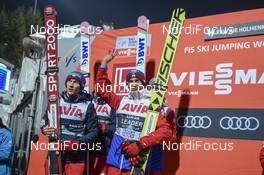 10.03.2018, Oslo, Norway (NOR): Kamil Stoch (POL), Stefan Hula (POL), Maciej Kot (POL), Dawid Kubacki (POL) - FIS world cup ski jumping, team HS134, Oslo (NOR). www.nordicfocus.com. © Thibaut/NordicFocus. Every downloaded picture is fee-liable.