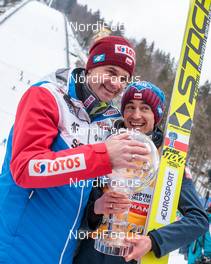 25.03.2018, Planica, Slovenia (SLO): Stefan Horngacher (POL), Kamil Stoch (POL) (l-r)  - FIS world cup ski flying, cups, Planica (SLO). www.nordicfocus.com. © Nordicfocus/EXPA/JFK. Every downloaded picture is fee-liable.