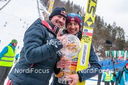 25.03.2018, Planica, Slovenia (SLO): Adam Malysz (POL), Kamil Stoch (POL) (l-r)  - FIS world cup ski flying, cups, Planica (SLO). www.nordicfocus.com. © Nordicfocus/EXPA/JFK. Every downloaded picture is fee-liable.