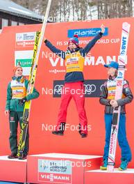 25.03.2018, Planica, Slovenia (SLO): Richard Freitag (GER), Kamil Stoch (POL), Daniel Andre Tande (NOR) (l-r)  - FIS world cup ski flying, cups, Planica (SLO). www.nordicfocus.com. © Nordicfocus/EXPA/JFK. Every downloaded picture is fee-liable.