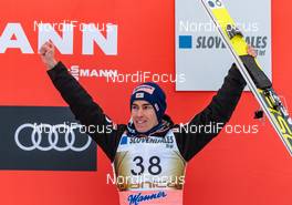 23.03.2018, Planica, Slovenia (SLO): Stefan Kraft (AUT)  - FIS world cup ski flying, individual HS225, Planica (SLO). www.nordicfocus.com. © Nordicfocus/EXPA/JFK. Every downloaded picture is fee-liable.