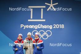 10.02.2018, Pyeongchang, Korea (KOR): Johann Andre Forfang (NOR), Andreas Wellinger (GER), Robert Johansson (NOR), (l-r) - XXIII. Olympic Winter Games Pyeongchang 2018, ski jumping, medals, Pyeongchang (KOR). www.nordicfocus.com. © Modica/NordicFocus. Every downloaded picture is fee-liable.