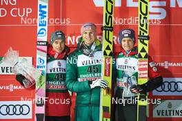 15.12.2018, Engelberg, Switzerland (SUI): Piotr Zyla (POL), Karl Geiger (GER), Daniel Huber (AUT), (l-r) - FIS world cup ski jumping, individual HS140, Engelberg (SUI). www.nordicfocus.com. © Rauschendorfer/NordicFocus. Every downloaded picture is fee-liable.
