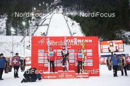 16.12.2018, Engelberg, Switzerland (SUI): Piotr Zyla (POL), Ryoyu Kobayashi (JPN), Kamil Stoch (POL), (l-r) - FIS world cup ski jumping, individual HS140, Engelberg (SUI). www.nordicfocus.com. © Rauschendorfer/NordicFocus. Every downloaded picture is fee-liable.