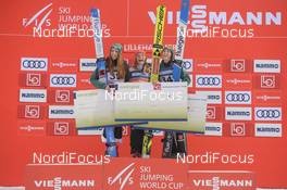 02.12.2018, Lillehammer, Norway (NOR): Ramona Straub (GER), Juliane Seyfarth (GER), Katharina Althaus (GER) - FIS world cup ski jumping ladies, individual HS140, Lillehammer (NOR). www.nordicfocus.com. © Tumashov /NordicFocus. Every downloaded picture is fee-liable.