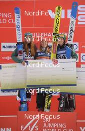 02.12.2018, Lillehammer, Norway (NOR): Ramona Straub (GER), Juliane Seyfarth (GER), Katharina Althaus (GER) - FIS world cup ski jumping ladies, individual HS140, Lillehammer (NOR). www.nordicfocus.com. © Tumashov /NordicFocus. Every downloaded picture is fee-liable.